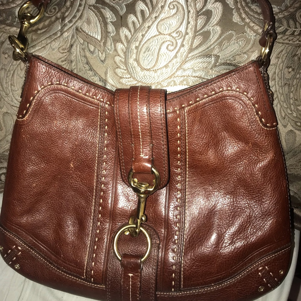 Coach Dark tan leather Hobo bag